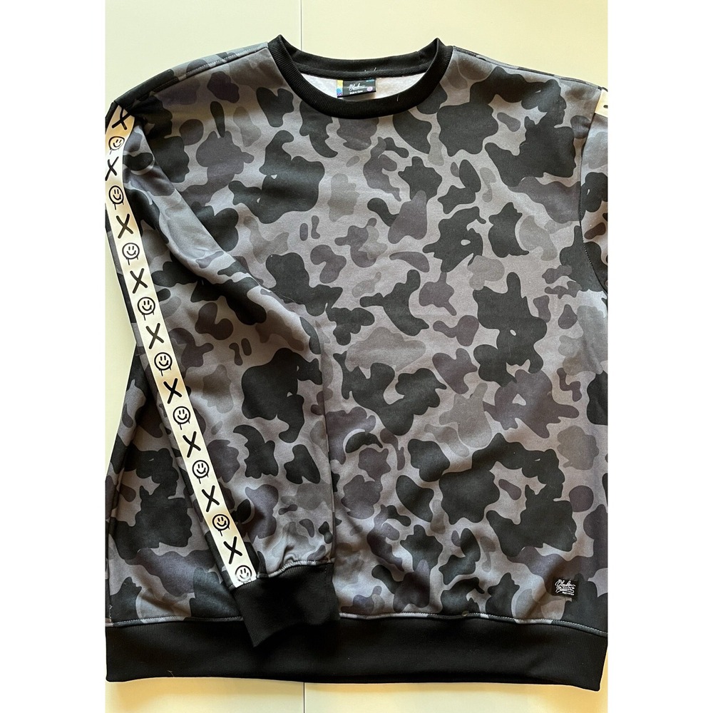 Bleecker & Mercer Crewneck Sweatshirt‎ - Grey Camo w/ Sleeve Design - 3XL